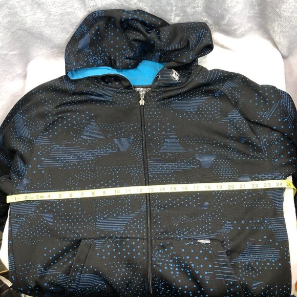 Volcom Mens XL Black Blue Stone Logo Jersey Full Zip Heavyweight Skater Hoodie - Picture 15 of 16